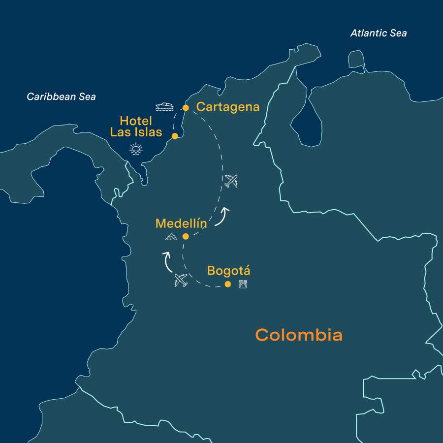 Hidden Gems of Colombia Maps-Itinerary-01